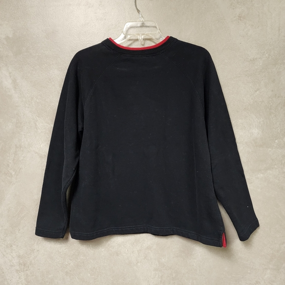 Karen Scott Black Sweatshirt with Embroidered Cardinal On Front Size Small - Picture 4 of 6